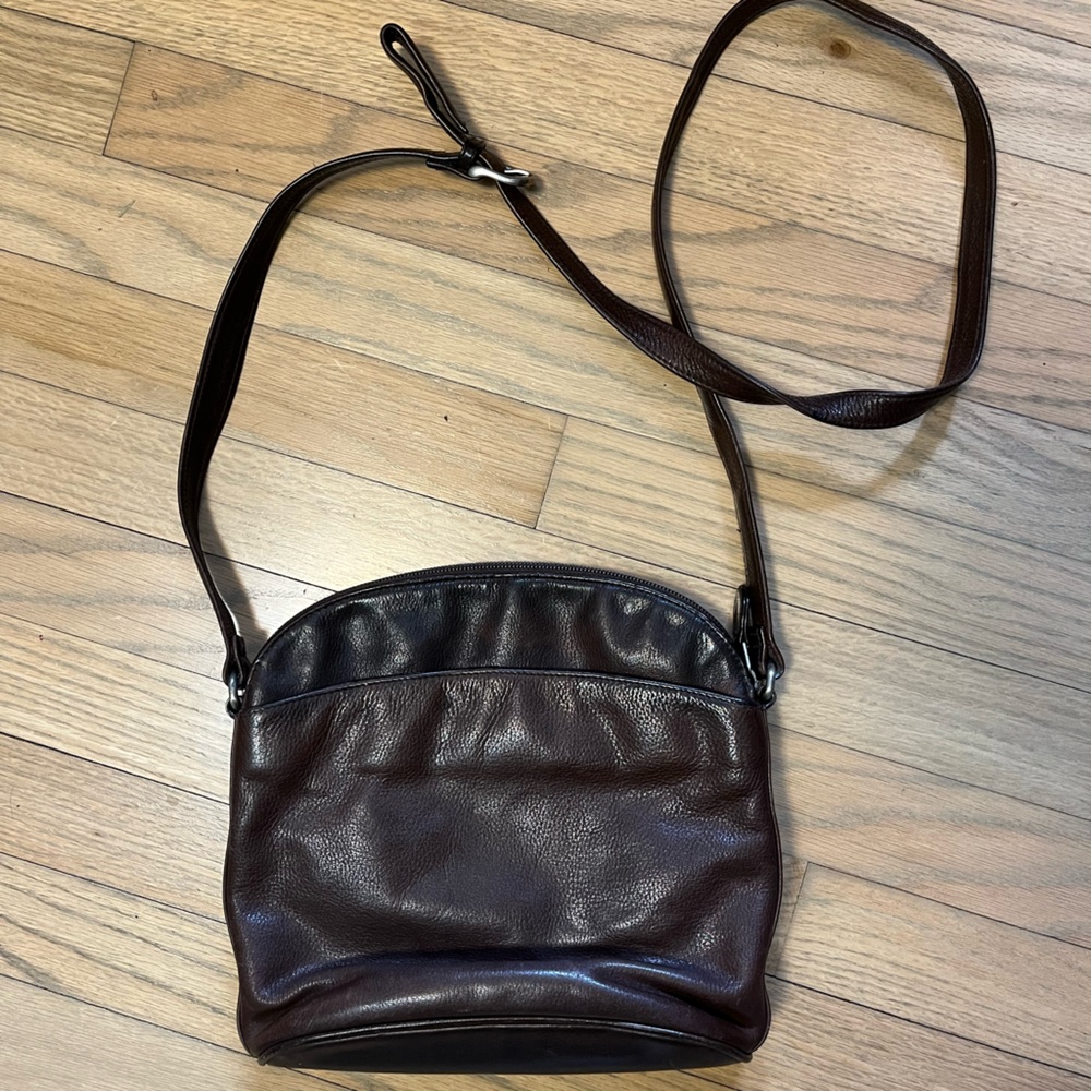 G.H. Bass & Co. Dark Brown Leather Crossbody Bag